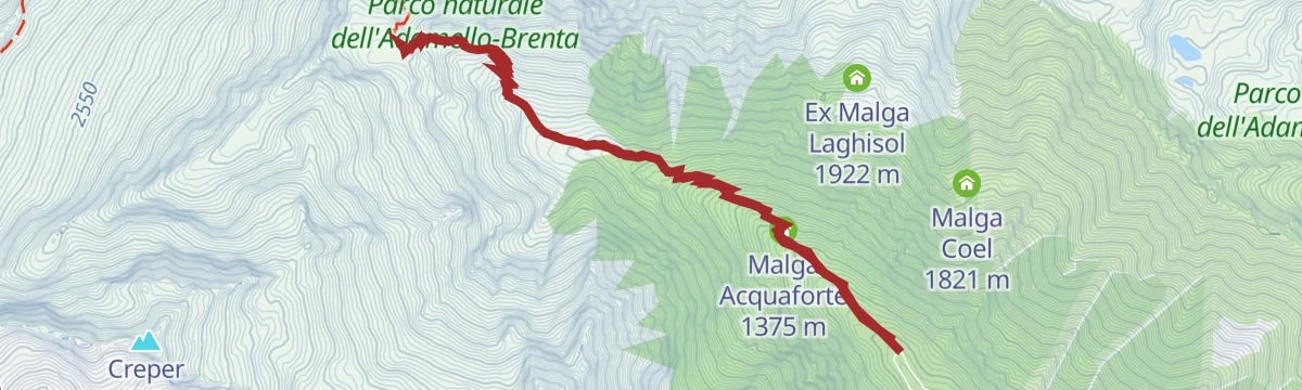 Route map: Val di Trivena - The Way of the Valleys